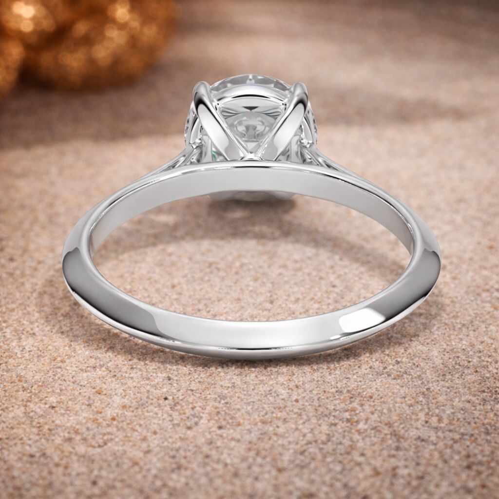 1 Carat Natural Diamond Solitaire Engagement Ring