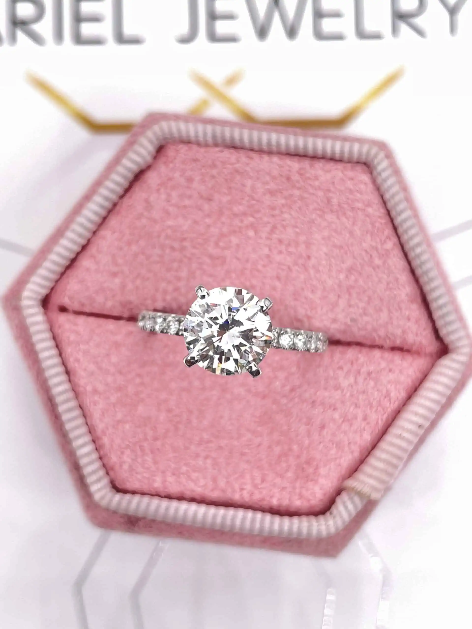 2.65 Carat Round Cut Diamond Hidden Halo Engagement Ring