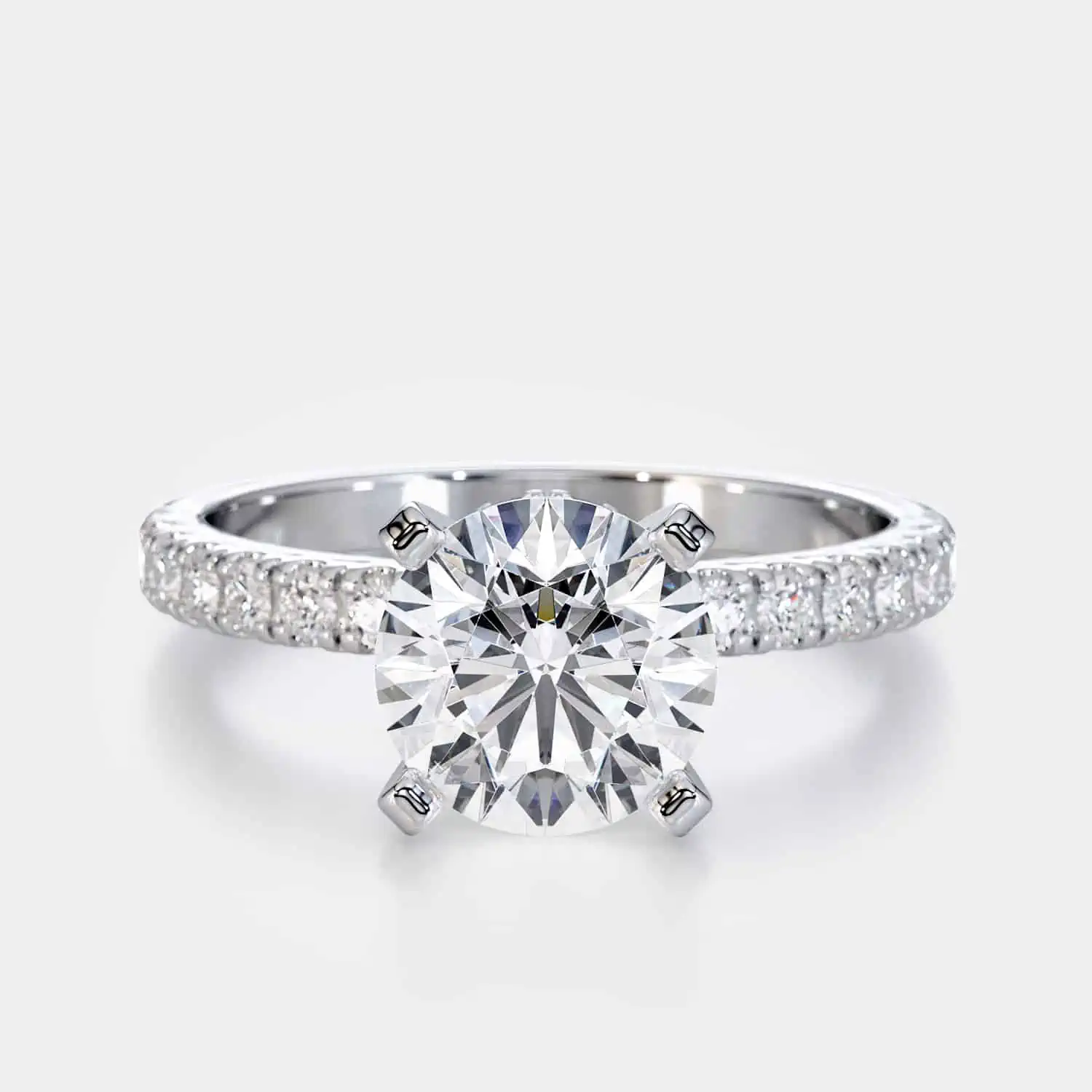 2.65 Carat Round Cut Diamond Hidden Halo Engagement Ring
