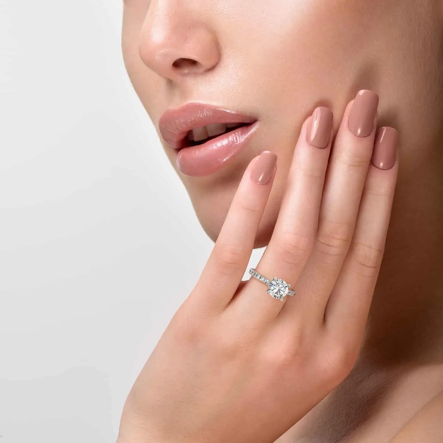2.65 Carat Round Cut Diamond Hidden Halo Engagement Ring